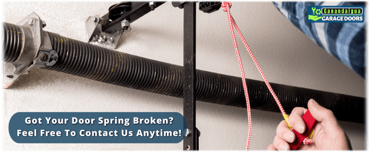 Broken Garage Door Spring Canandaigua NY